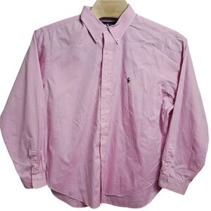 Ralph Lauren‎ Classic Fit 18 36-37 Pink Button Down Shirt Long Sleeve Flesh Pony